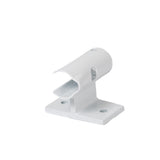 Rail Mount for Invacare G-Series Hospital Beds, a white metal bracket with holes, designed to attach bed rails on either side.