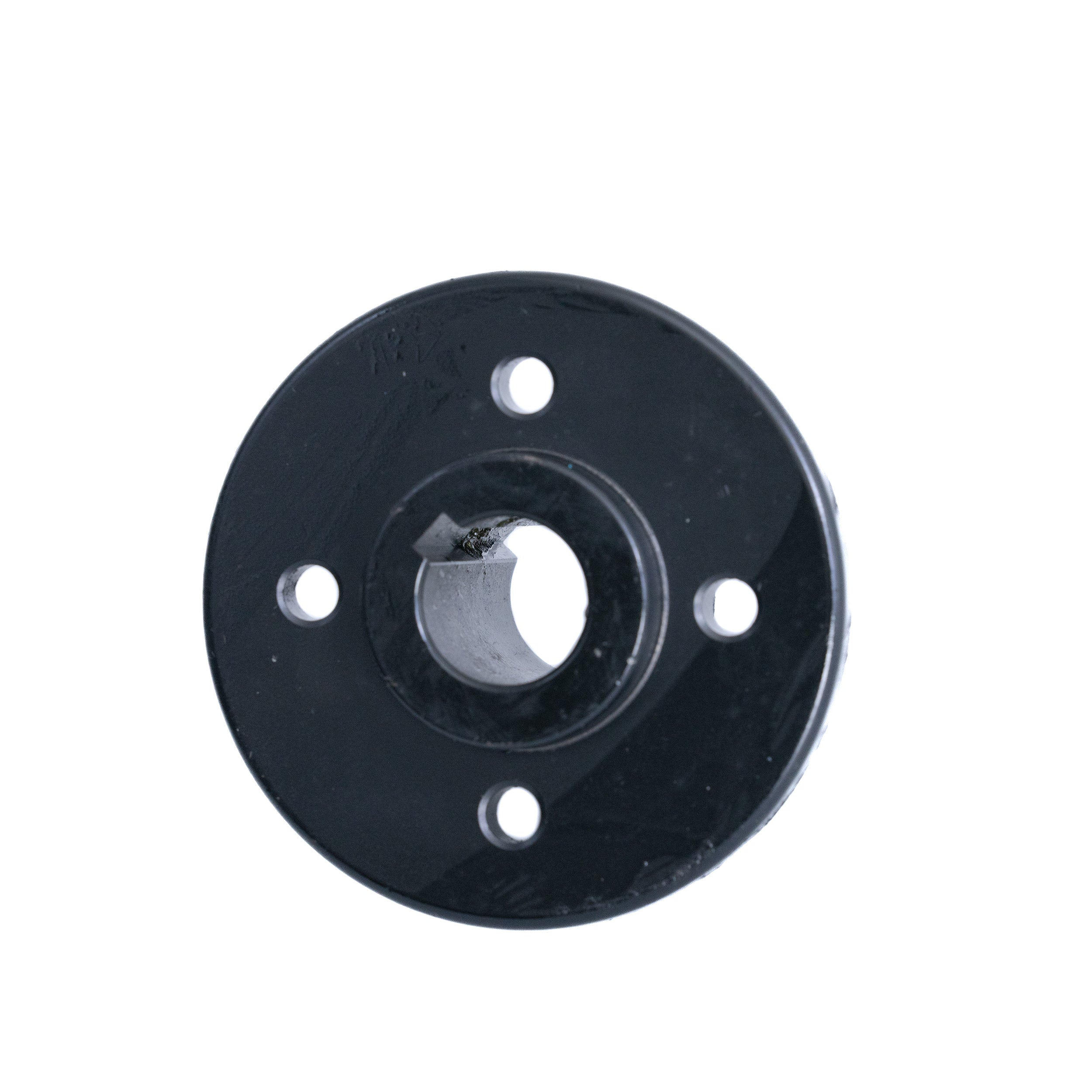 Rear Hub for Shoprider Sprinter XL4 Deluxe, a black circular object with multiple holes for mounting the wheel assembly rims to the scooter's transaxle assembly.