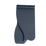 12-3/8 Desk Length Clothing Guard for Invacare Tracer & 9000 Series Wheelchairs, showcasing a close-up of the black plastic shield with curved edges, designed for armrest protection.