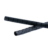 1 Meter Cable Protector: Close-up of a black plastic tube with holes, ideal for managing multiple wires, suitable for home, office, or electric scooters.