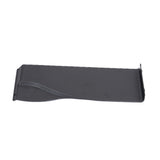 Left Full Length Fixed Height Clothing Guard for Invacare Tracer & 9000 Series Wheelchairs; black plastic guard with a curved shape, designed to mount under armrest pads for rider protection.