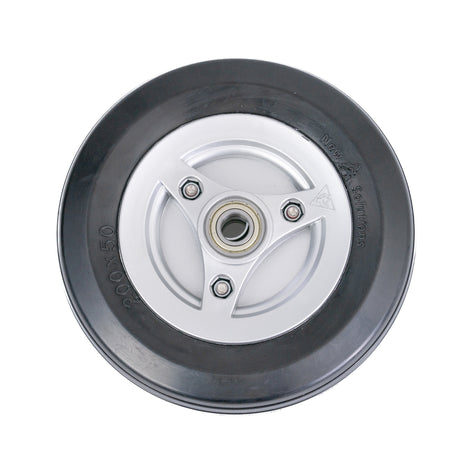 6x2 (150x50) Caster Wheel for Permobil M300 & M400 Power Chairs featuring a black split rim, visible screws, and included mounting hardware and center plug dust cap.