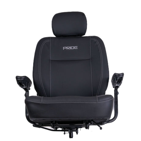 Pride SET2200728 high-back Ultra-Comfort seat assembly with armrests, headrest, and lap belt, side profile view
