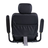 Back of the Pride high-back Ultra-Comfort seat showing the seatback and mounting plate