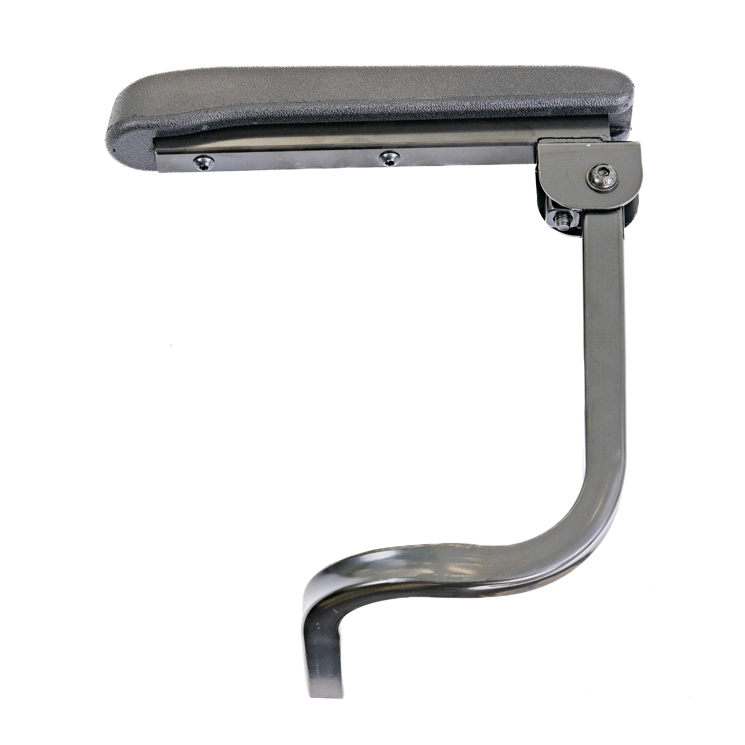 Armrest Assembly for the Pride i-Go Folding Scooter (Set of 2) featuring metal armrests with handles, quick pull pins, and set screws with easy turn knobs, designed for easy access and mobility.