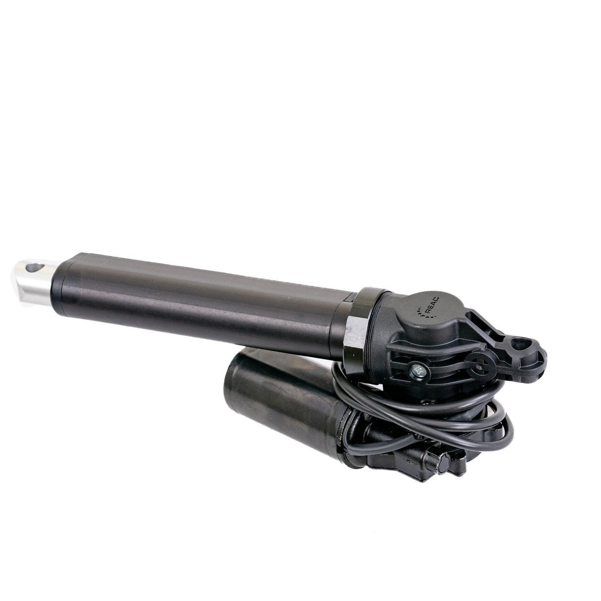 Tilt Actuator for the Quantum Q6 Edge Power Chair, featuring a black and silver hand pump with a connected black tube, designed to tilt the seat back and forth.