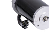 Close-up of the Motor with Brake Assembly for the Pride Travel Pro (SC36), featuring a black and silver electric motor and an attached black electrical connector.