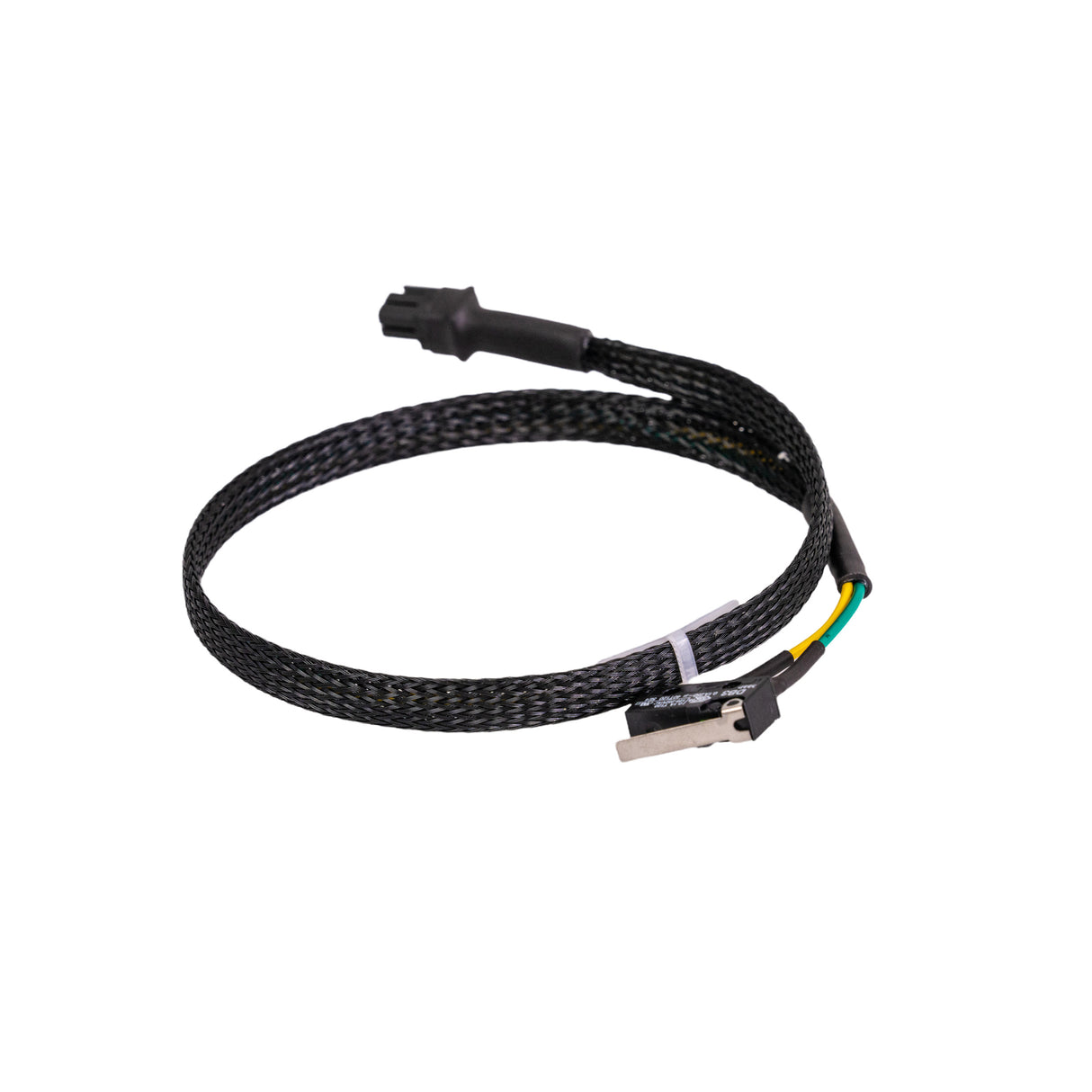 Lift Actuator Switch Harness for Jazzy Air & Air 2 Power Chairs, featuring a black cable with a braided outer shell and a 4-pin connector for the suspension system control.