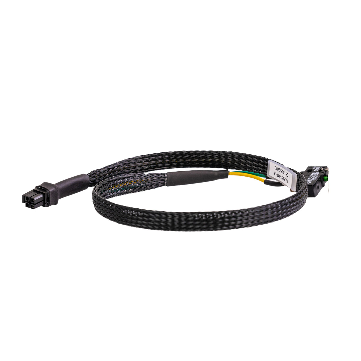 Lift Actuator Switch Harness for Jazzy Air & Air 2 Power Chairs, featuring a close-up of the black cable with a braided outer shell and 4-pin connector.