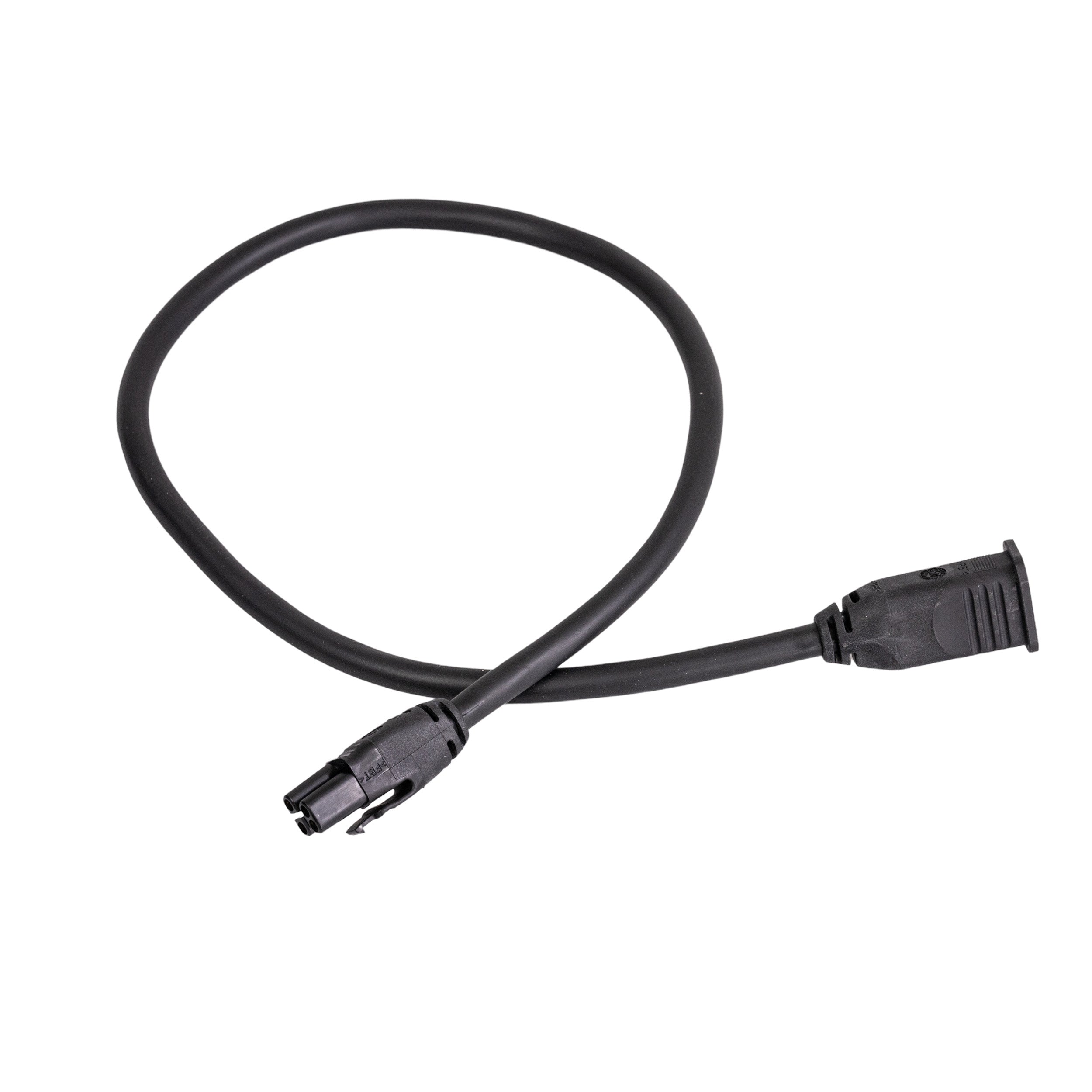 Dynamic LiNX Bus Extension Cable for the Jazzy Elite HD: Close-up of a black 15 extension cable with male and female 4-pin connectors, featuring push clips and a durable rubber outer coating.