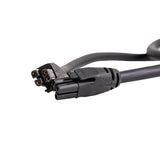 Dynamic LiNX Bus Cable for Jazzy EVO 614, EVO 614HD, & Elite HD Power Chairs, featuring a 61 black cable with two male 4-pin connectors and push clips for secure connection.