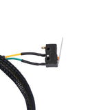 Close-up of the Left Suspension Switch Harness for Jazzy Air & Air 2 Power Chairs, featuring a braided outer shell and a 2-pin male connector.