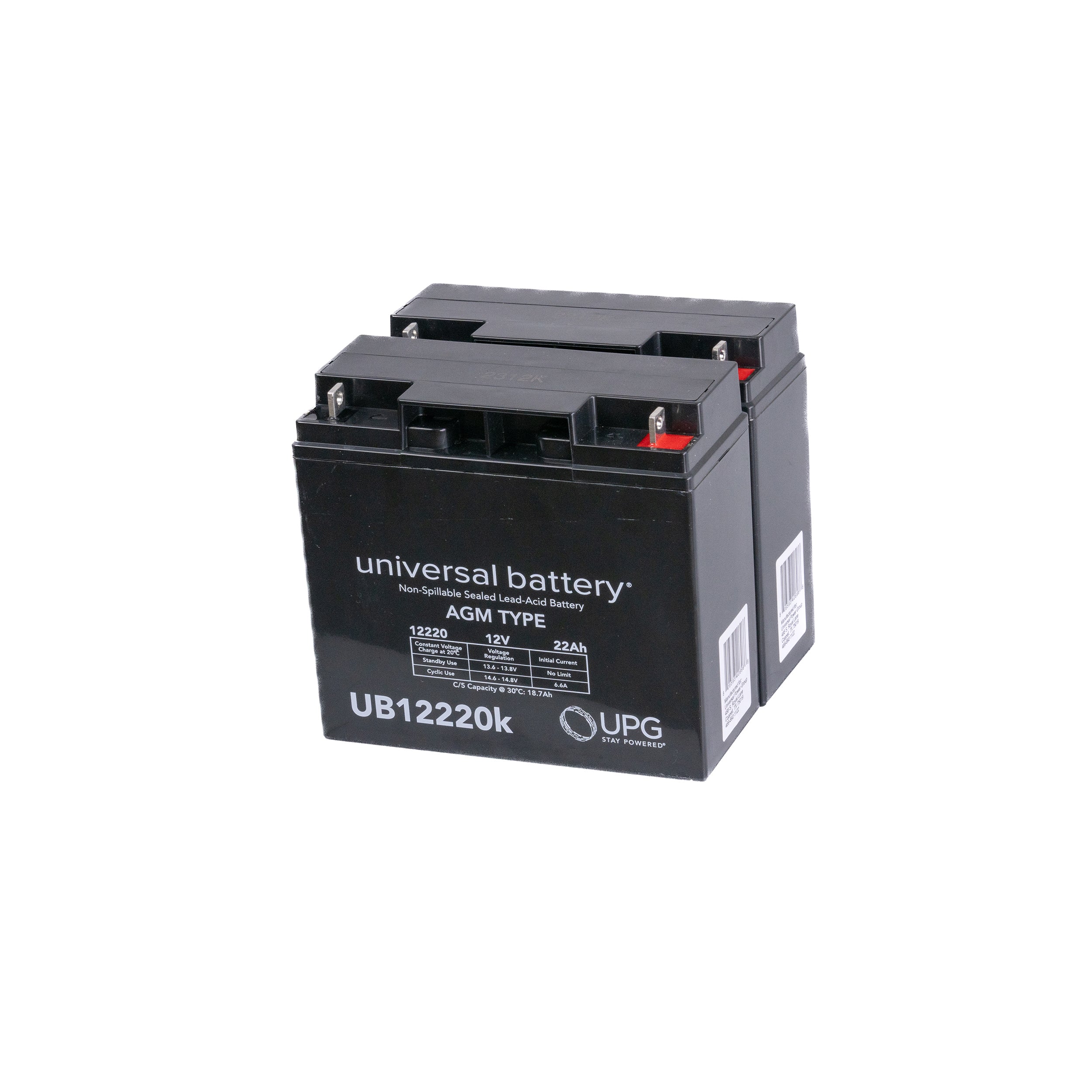 High Capacity Battery Box Assembly for the Go-Go Elite Traveller (SC40E/SC44E), featuring two black batteries with red terminals and white text, suitable for OEM replacement or backup power.