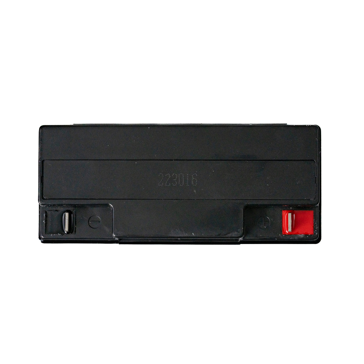 24 Volt 18 Ah Battery Pack for Revolution Mobility Tempo 3/Tempo 4 Mobility Scooters, featuring a black rectangular design with a prominent red button, numbers, and a metal bar on its surface.