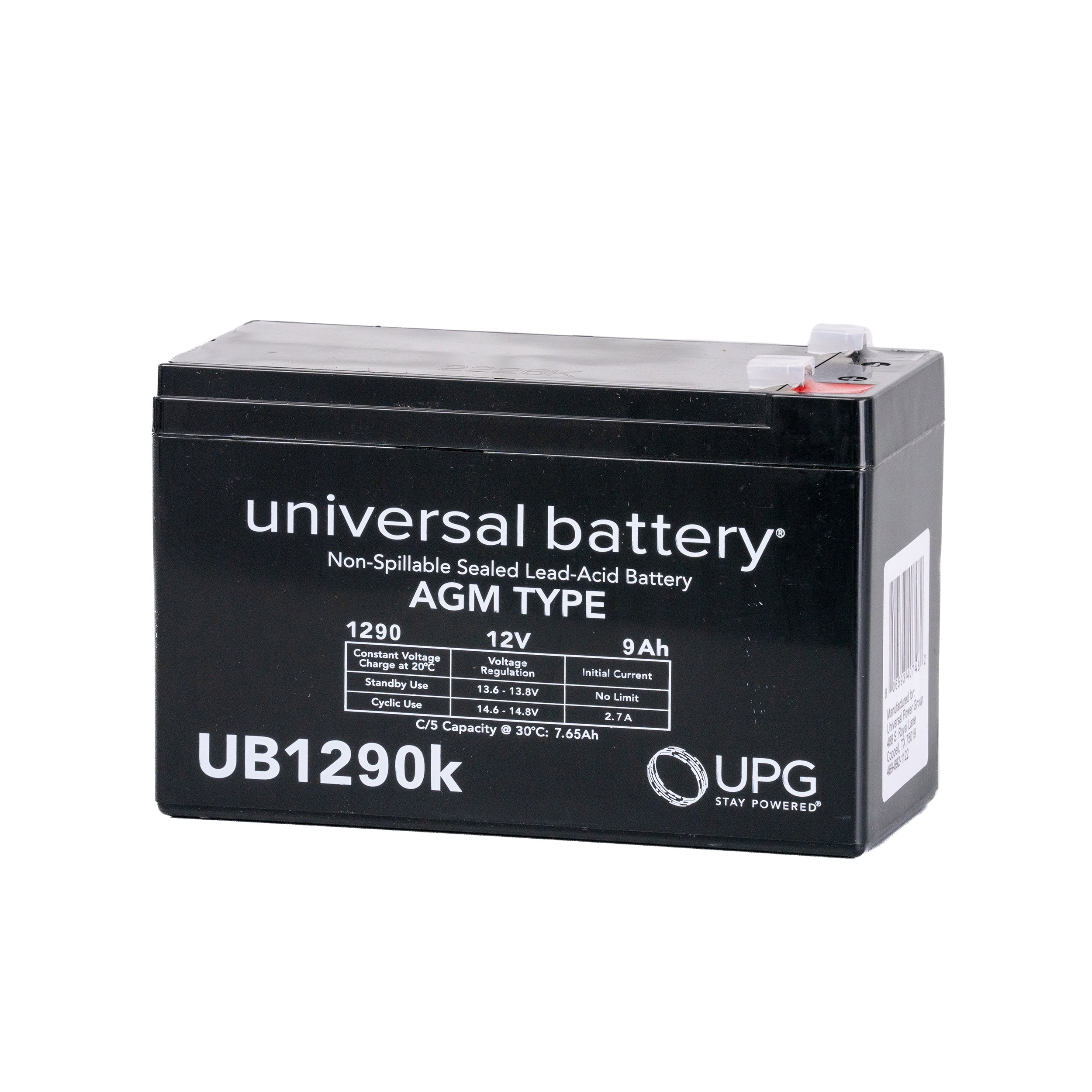 12 Volt Battery for the Pulse Revster, black with white text, unbranded, high-quality AGM, sealed, maintenance-free, non-spillable, deep discharge recovery, for scooters, available in 7 Ah or 9 Ah.