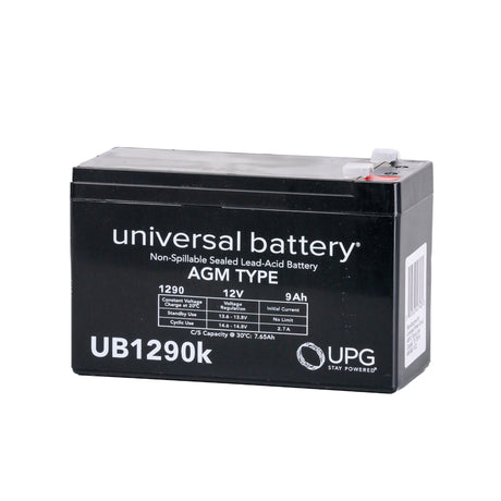 12 Volt Battery for the Rollplay Nighthawk, featuring a black casing with white text, designed as a high-quality, maintenance-free SLA battery with optional wire harness and 10 amp ATO fuse holder.