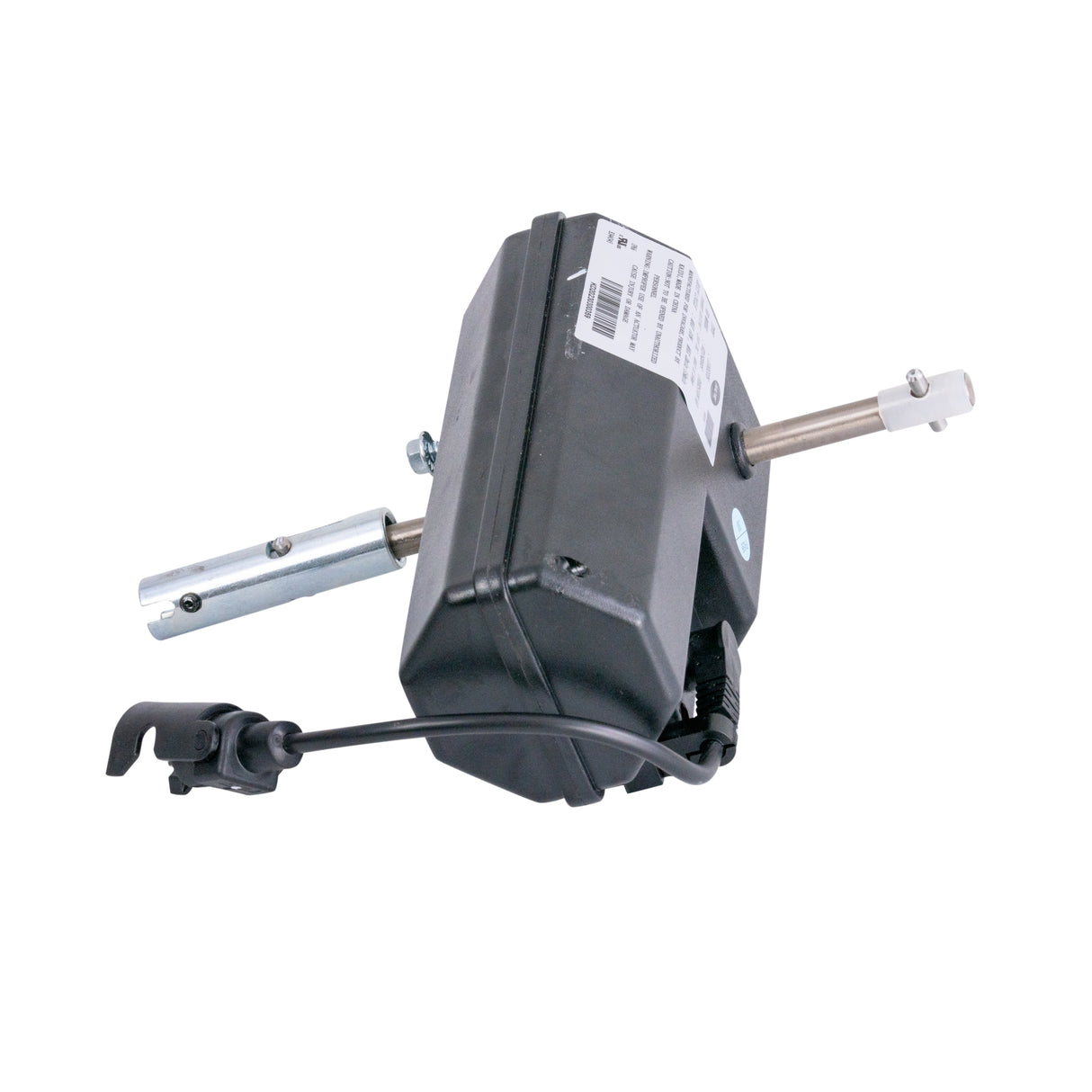 Hi/Low Motor for Invacare VA-G54 & G-Series Full Electric (G5510) Homecare Beds, featuring a black box with a white label, black cord, and metal rod, including the bracket.