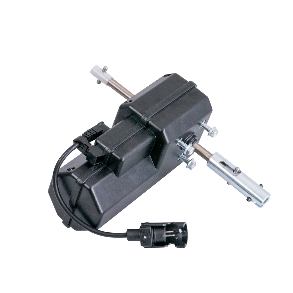 Hi/Low Motor for Invacare VA-G54 & G-Series Full Electric (G5510) Homecare Beds, showing a black device with wires and a metal cylinder with screws, includes bracket.