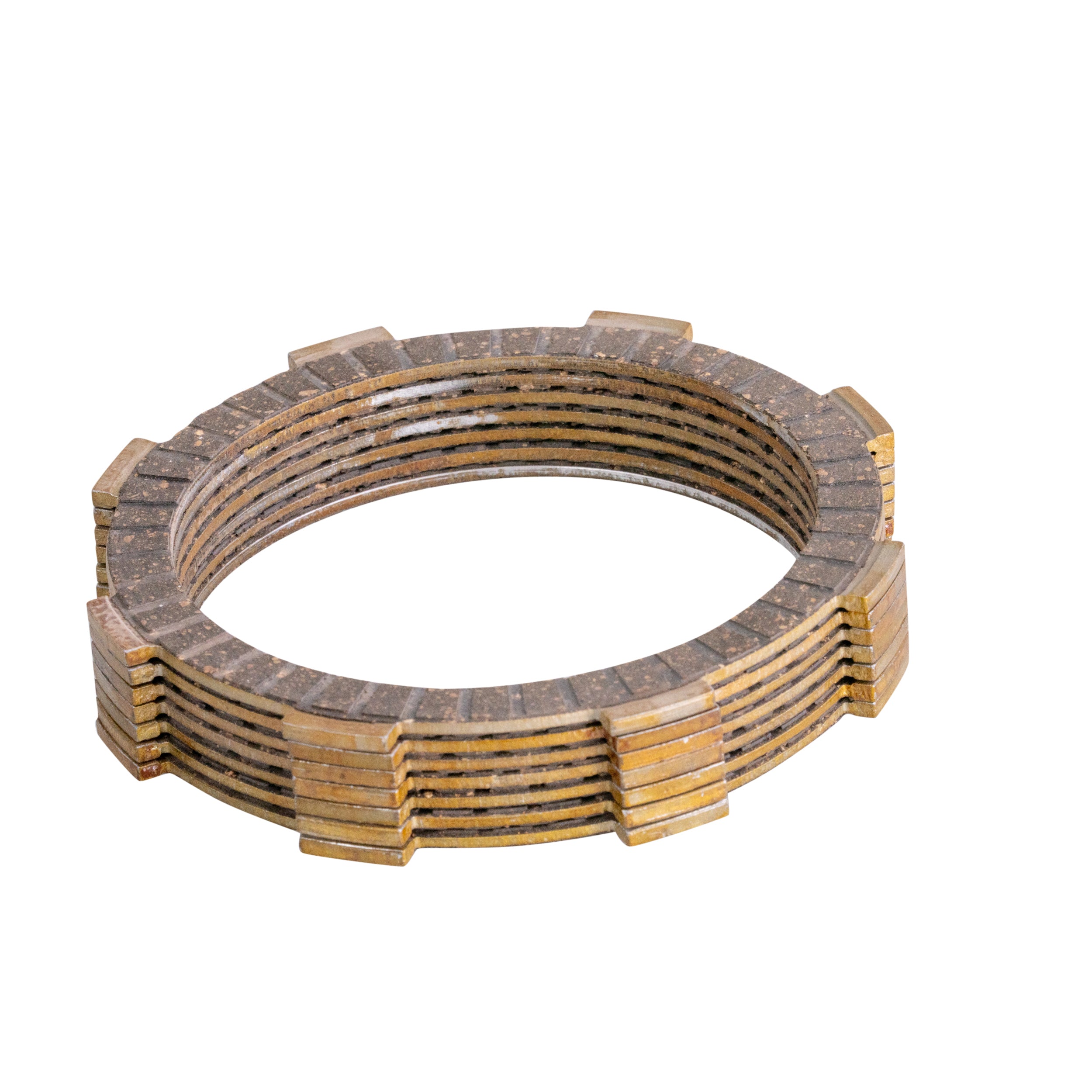 Stacked metal clutch plates for 110cc-250cc ATVs and dirt bikes, sold as a set of 7.