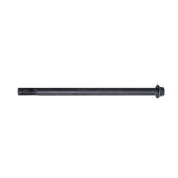 Front Axle Bolt for Monster Moto/Mega Moto Classic 80cc, 105cc, & 1000w Mini Bikes; close-up of a sturdy black metal rod with a nut, featuring a corrosion-resistant black zinc oxide finish.