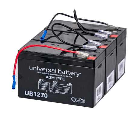 7 Ah 36 Volt AGM Battery Pack with black batteries and attached wires, suitable for electric scooters, gas scooters, pocket bikes, and mini choppers.