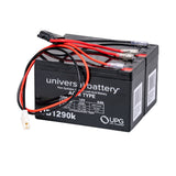 24 Volt AGM Battery Pack for Monster Moto / Mega Moto MME-250 Electric Mini Bike, featuring a black battery with attached red and black wires, and visible barcode label.