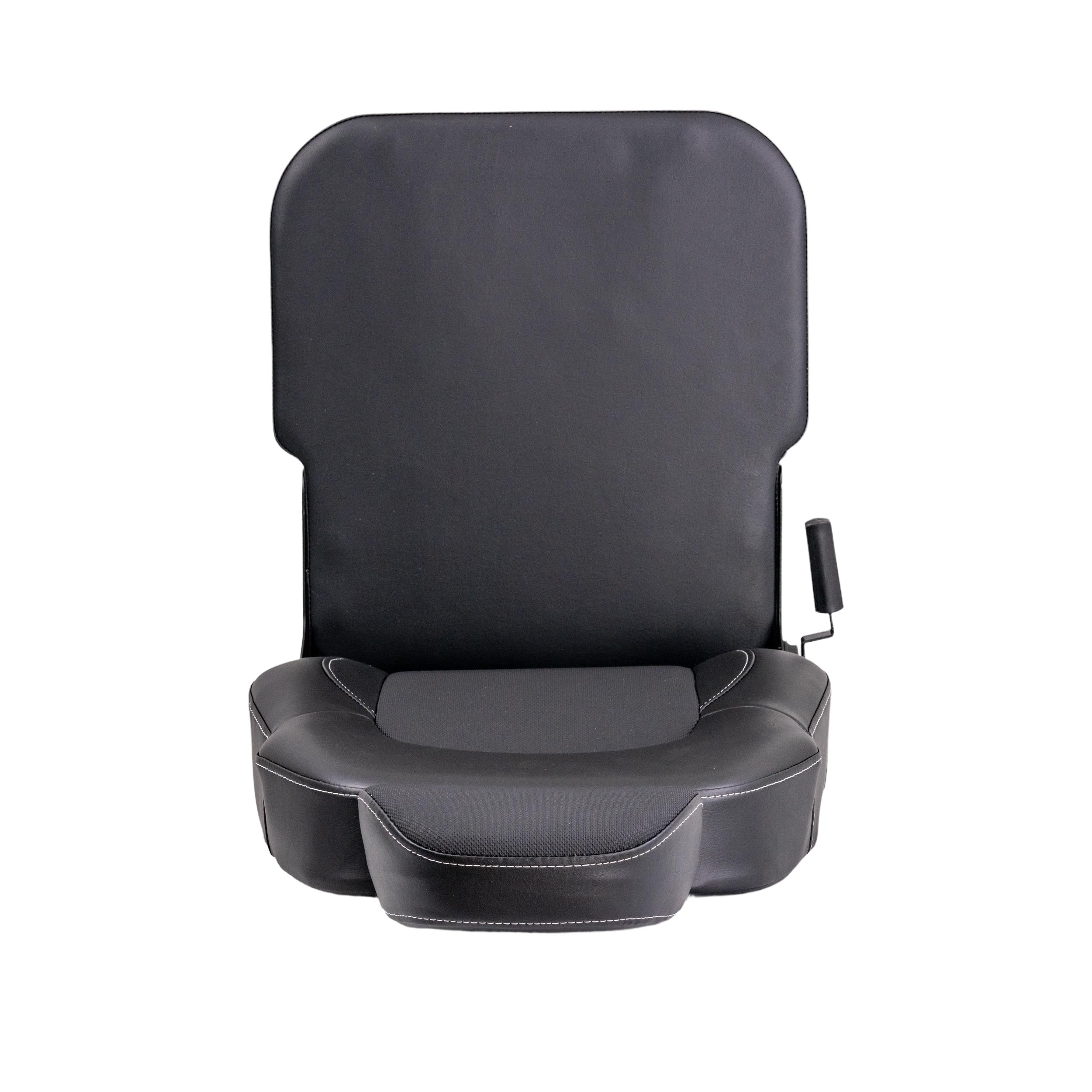 Pan Seat Assembly for the Merits Vision Sport (326A) showing a black seat and backrest without cushions or armrests, highlighting the solid pan seat design.