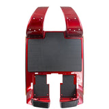 Red Front Shroud Cover for the Pride Victory 9 (SC609/SC609PS/SC709), featuring a rectangular shape with black straps, designed to fit and protect the scooter's front area.