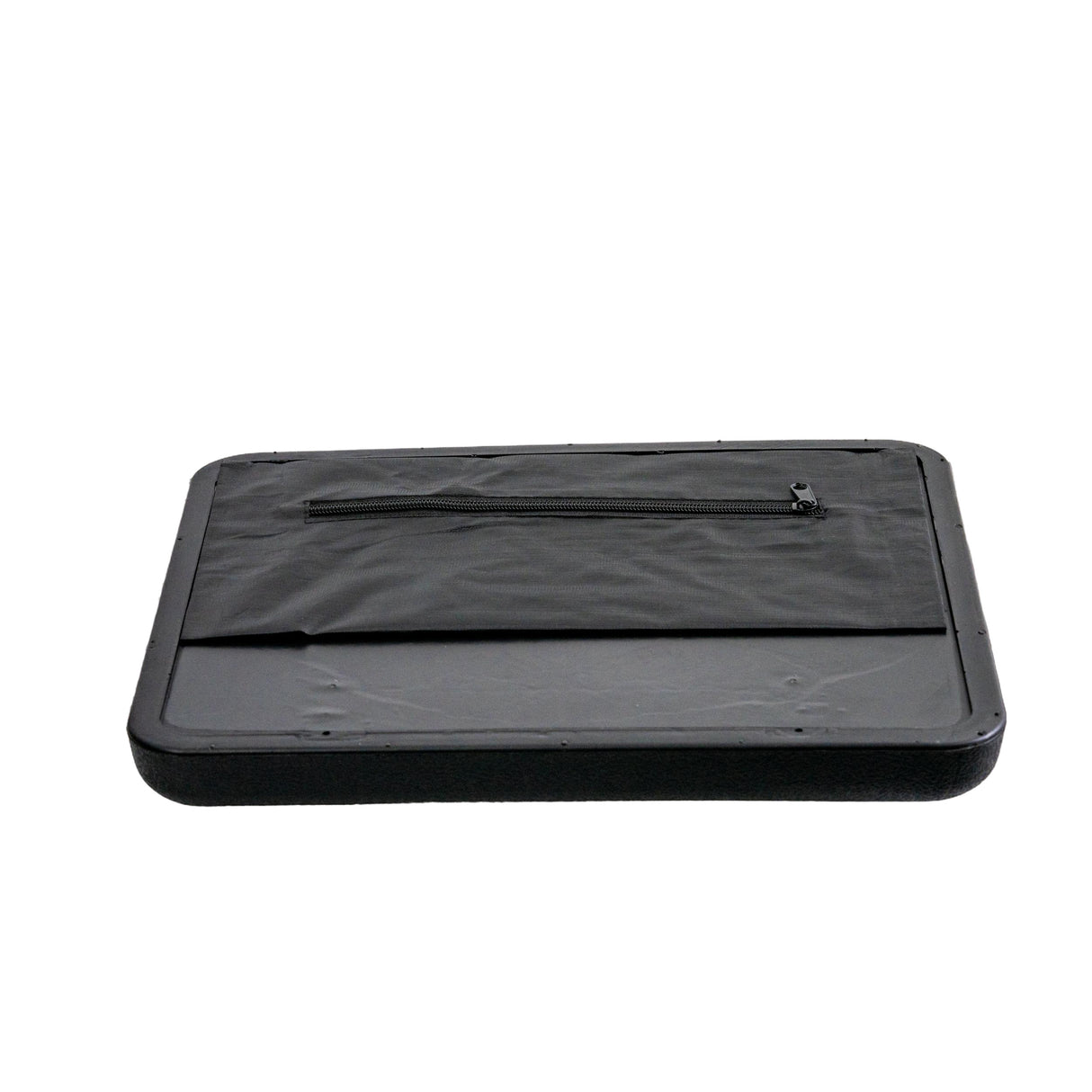 Black rectangular seat with a zipper pocket underneath, designed for Drive Medical Aluminum Rollators with 6 & 7-1/2 casters. The seat features easy-to-clean black vinyl upholstery.