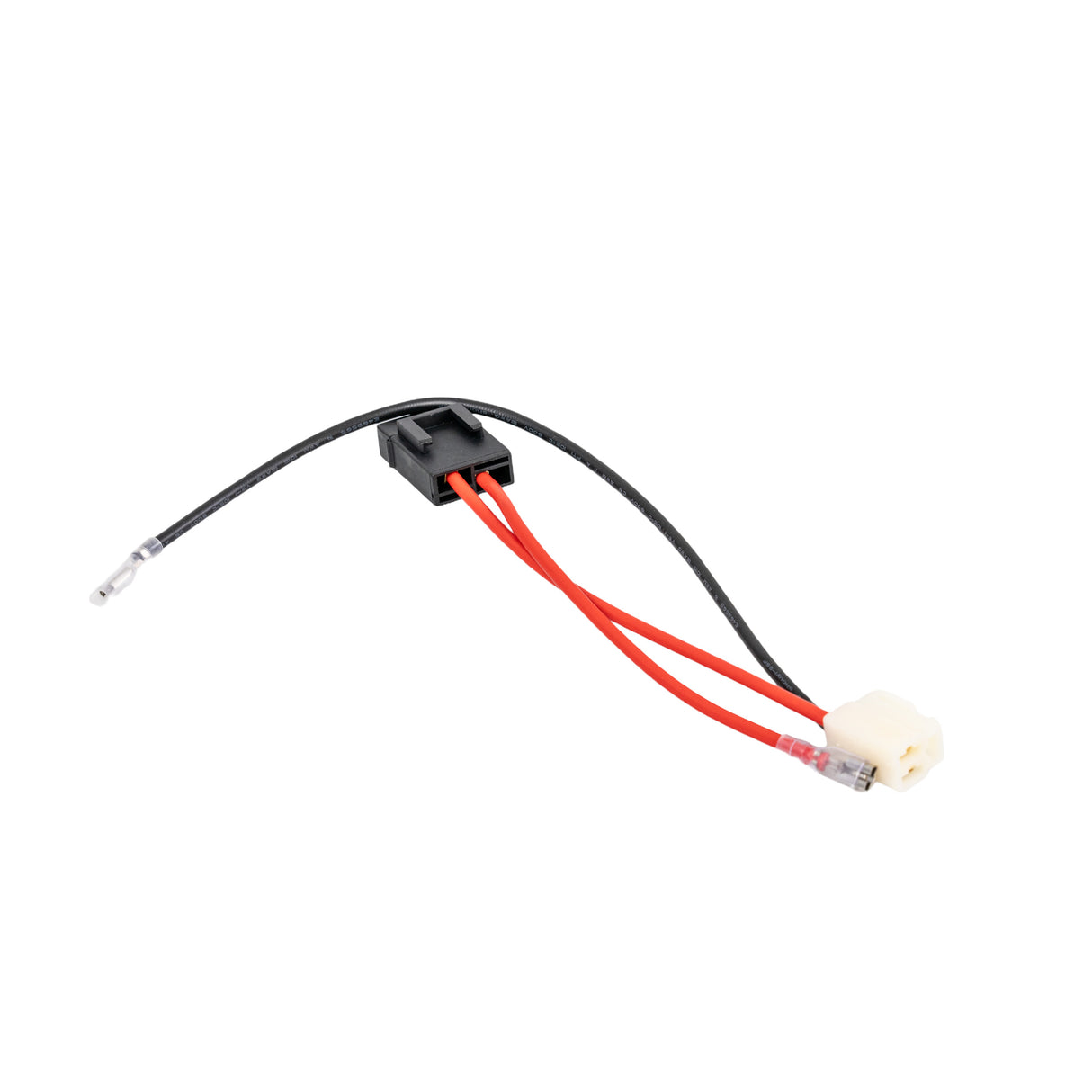 3-Pin 2-Wire Battery Harness with Side-by-Side Pins & 30A Fuse for Razor E90 Accelerator & Power Core E90 Scooters, featuring a white connector and a weatherproof 30A ATO fuse holder.