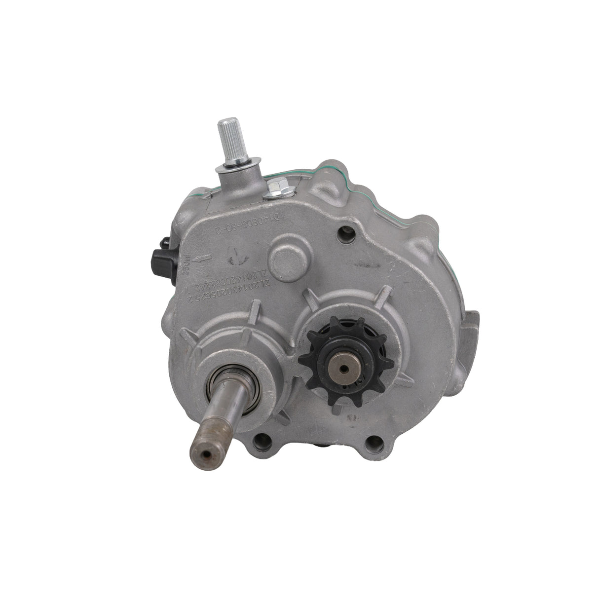 Reverse Gearbox Kit for Go-Karts with TAV2 Series 30 Torque Converters, featuring visible metal gears, a metal handle, a nut, and a sprocket, highlighting its robust construction and intricate components.