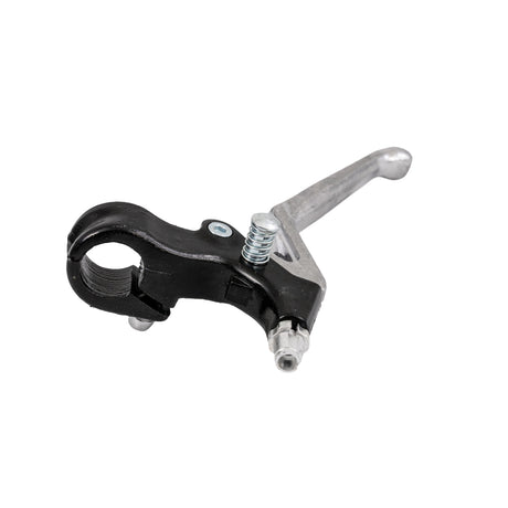 Clutch Lever for 48cc - 80cc 2-Stroke Bicycle Engine Kits shown as a black and silver handlebar with an attached lever, designed to fit 7/8 diameter handlebars.