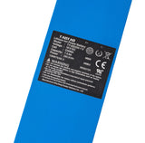 36 Volt 7.8Ah Lithium Battery Pack for the GOTRAX XR Elite Electric Scooter displayed with a black label on a blue surface, highlighting its compact design and white logo with a check mark.