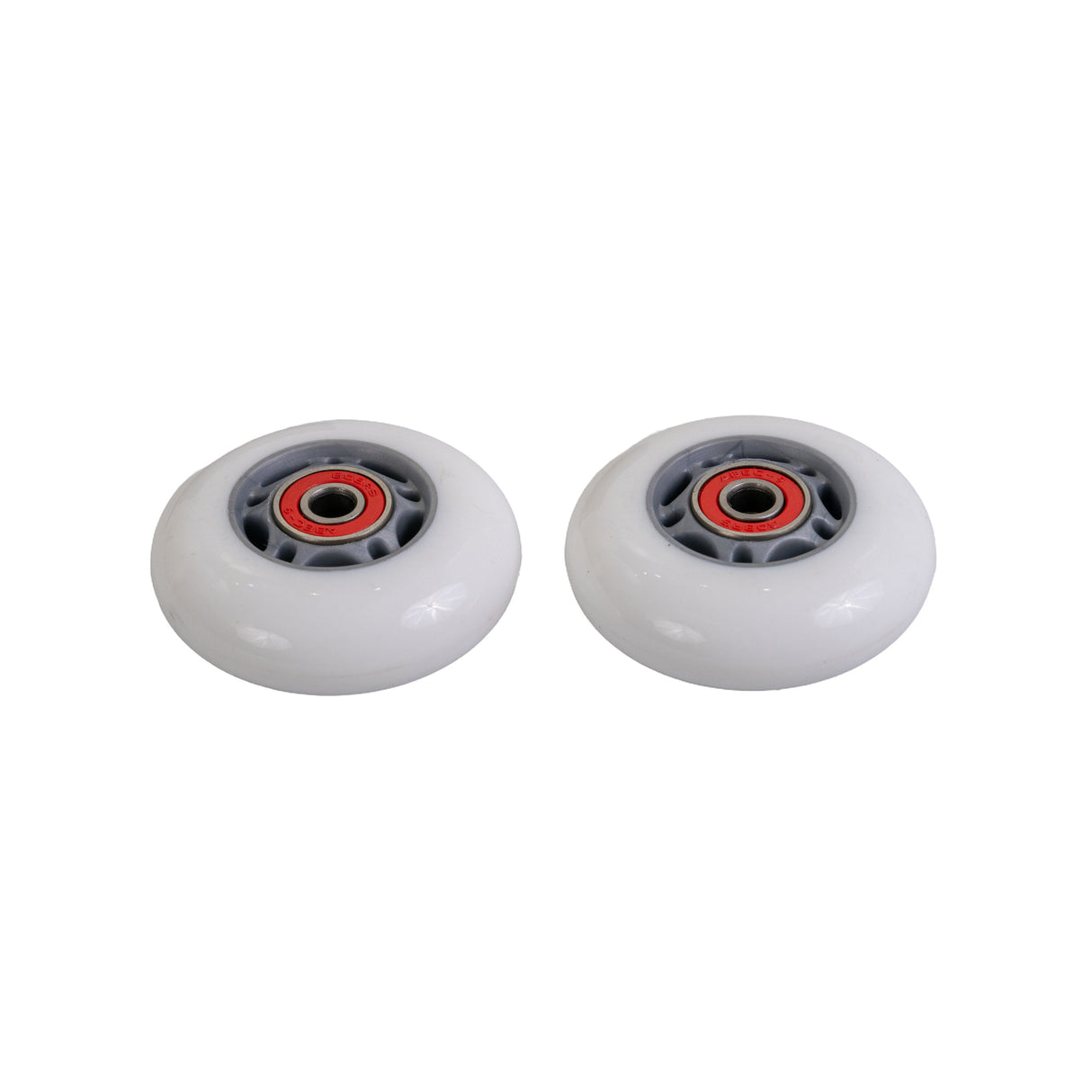 68 mm Wheels with Bearings for Razor RipStik® RipSter, RipStik® RipSter DLX, & Sole Skate (Set of 2) featuring white wheels with red centers and pre-installed bearings.