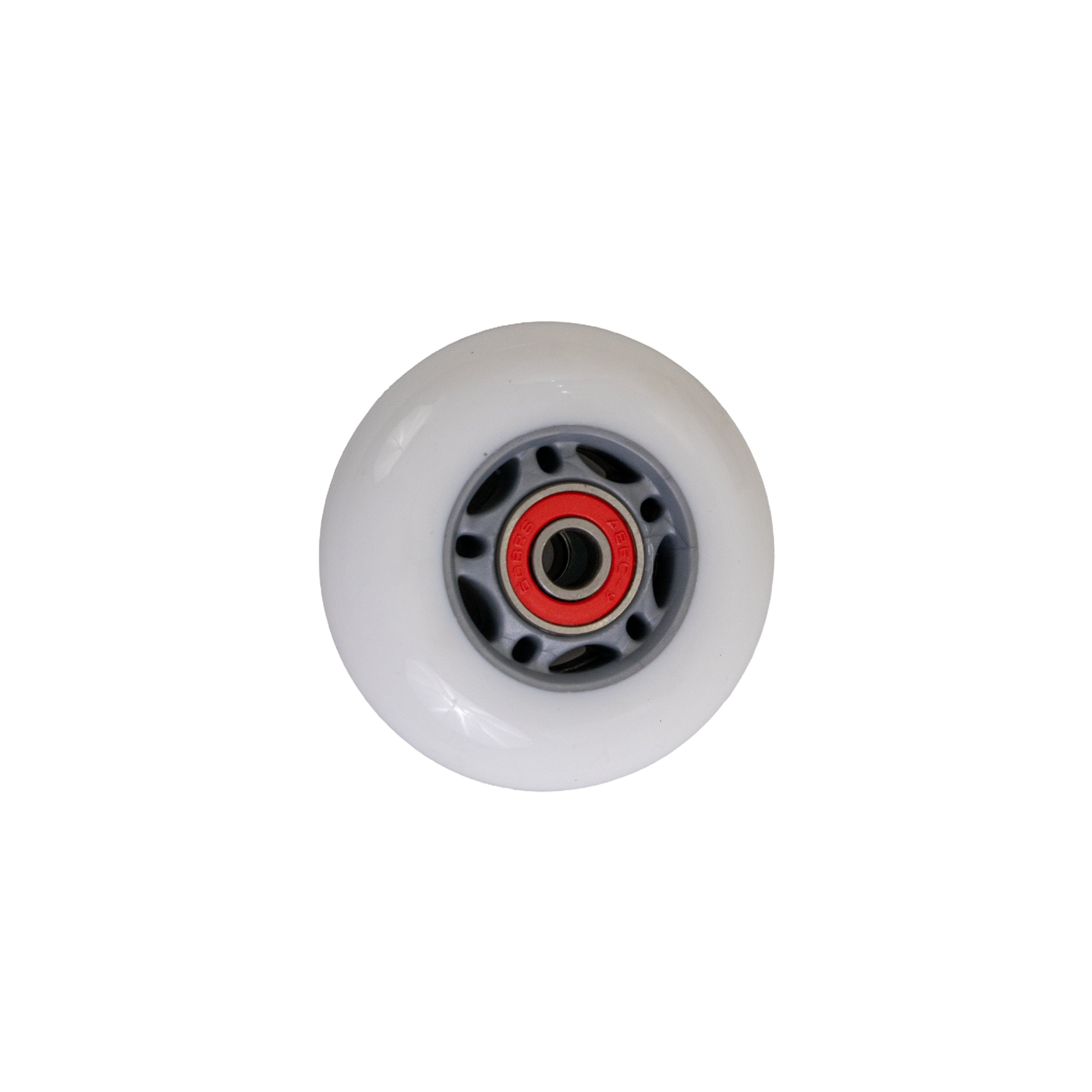 68 mm Wheels with Bearings for Razor RipStik® RipSter, RipStik® RipSter DLX, & Sole Skate (Set of 2) featuring a white wheel with a red center, designed for smooth riding.