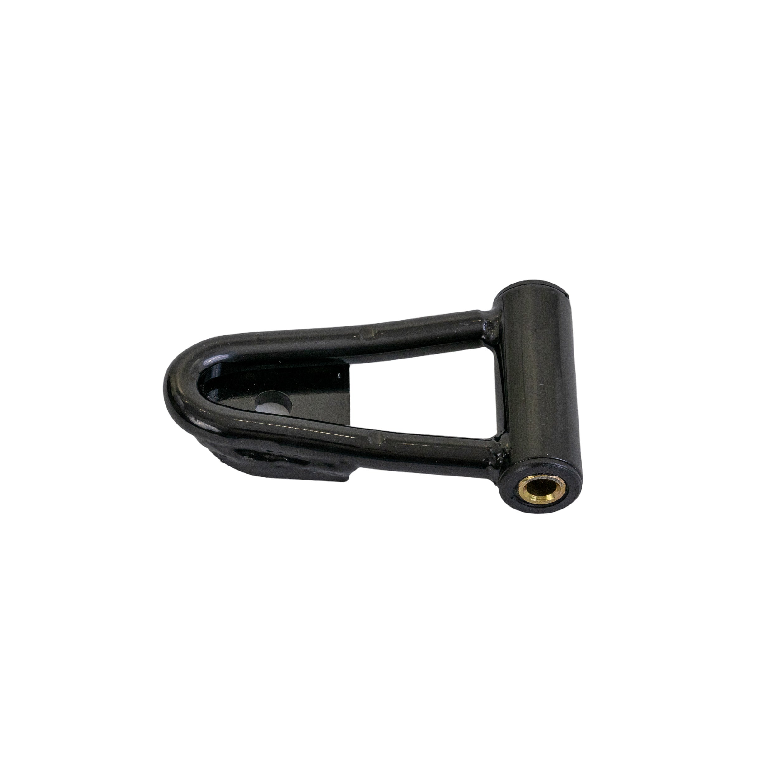 Front Upper Swing Arm for the Coleman KT196 196cc 6.5 Hp Go-Kart, a robust black metal component with a hole, suitable for both left and right sides.