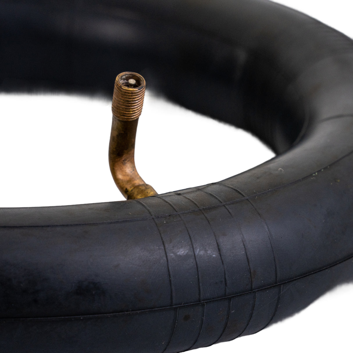 70/65-6.5 (10x2.50/2.75) Inner Tube with Angled Valve Stem for Hover-1 Alpha Folding Electric Scooter, showing a close-up of the tire and tube with a visible angled valve stem.