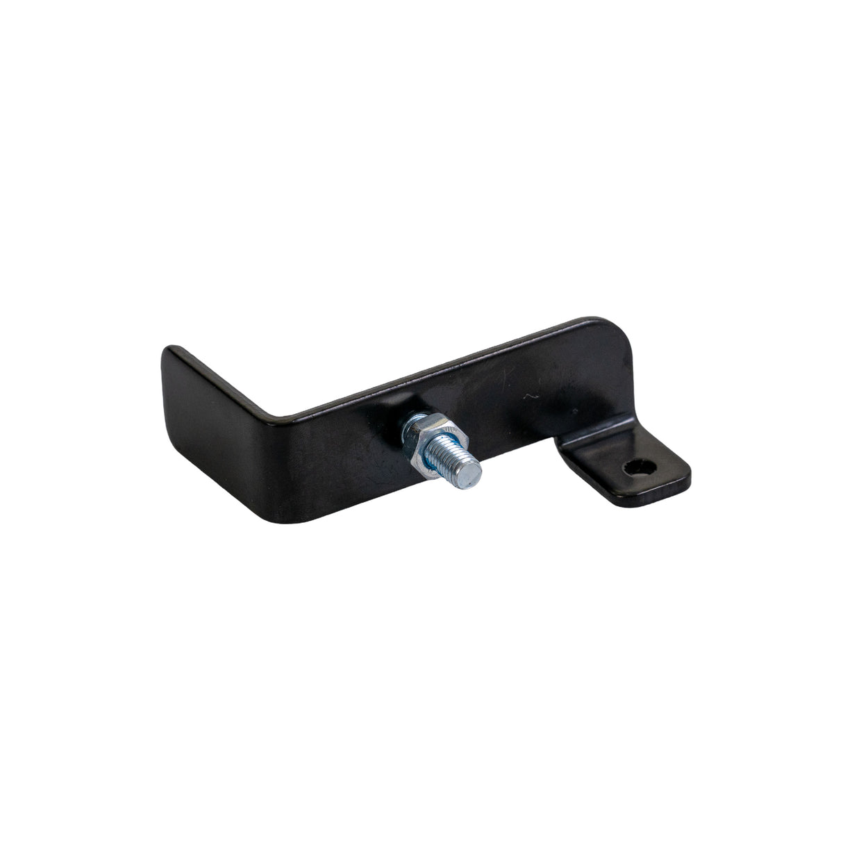 Left Wheel Brake Lock for the Drive Medical Nitro DLX Rollator (RTL10266CH-HS/RTL10266BL-HS), showing a sturdy black metal piece with a bolt and nut assembly.