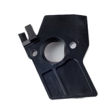 Carburetor Insulator Plate for the Predator 212cc GHOST Racing Engine, a black hard plastic object with a central hole, designed to shield the carburetor from engine heat.