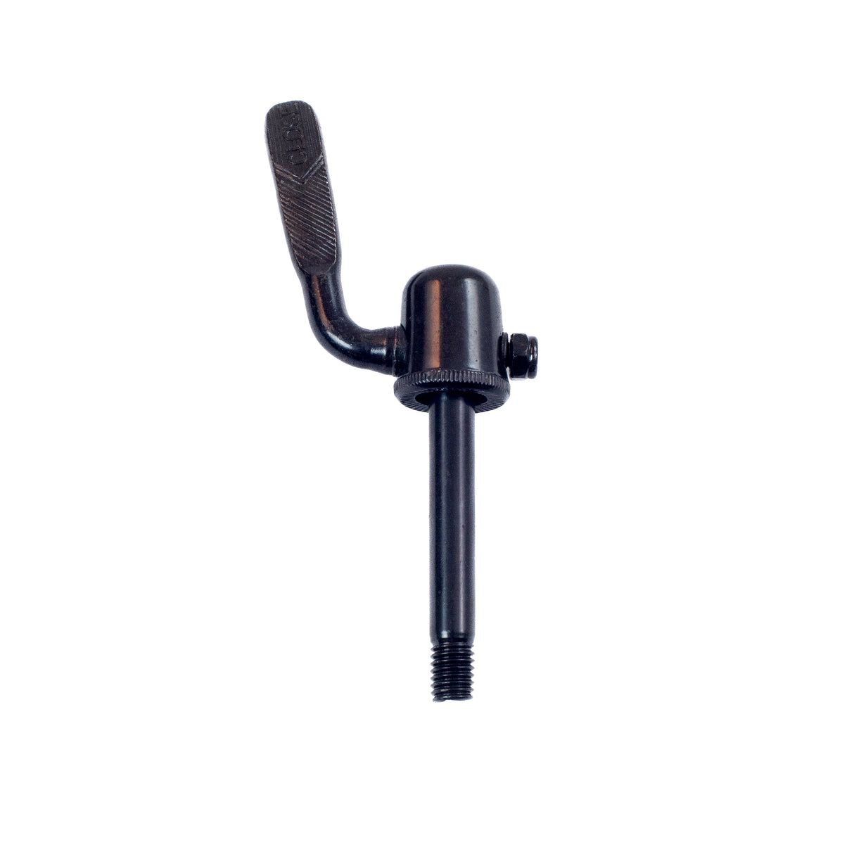 Safety Lock Pin for the GOTRAX GXL V2 Electric Scooter, a black metal tool with a screw, shown in close-up, essential for securing the folding handlebar stem during use.