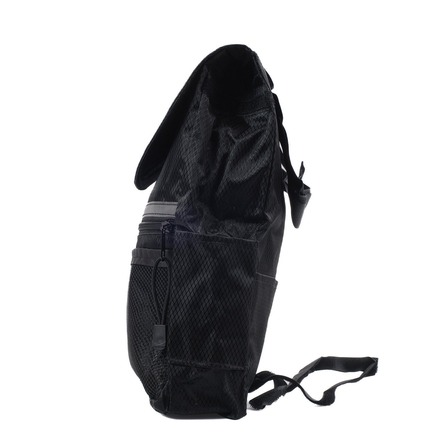 Removable Front Tiller Bag for Mobility Scooters featuring a black nylon design with a zipper and velcro strap, ideal for enhancing storage capacity on mobility scooters.