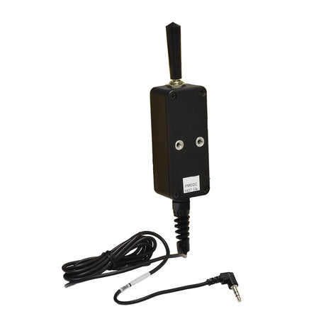 Dual Function Tilt Toggle Switch for Invacare Power Chairs with MK6i Electronics, showing a black rectangular device with a cord and two silver holes, used for operating incline/recline actuators.