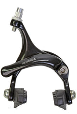 Dual Pivot Type Brake Caliper with screws, designed for bicycles and scooters, showcasing a black metal structure and lever for effective braking. Ideal for electric and kick scooters.