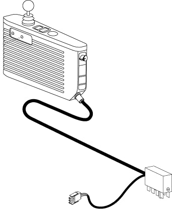 Dynamic DL50 Joystick Controller Assembly sketch, depicting the device with attached cables and control interface, ensuring visual accuracy for model compatibility checks.