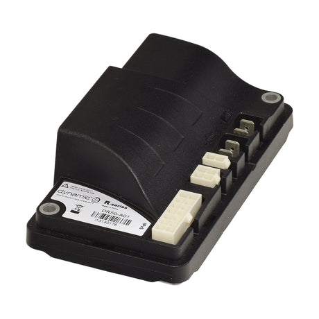 50 Amp DR50-A01 Dynamic R-Series Controller for Invacare Lynx L-3 and L-4, featuring white connectors and black buttons, essential for mobility scooter's intelligent motor and battery management.