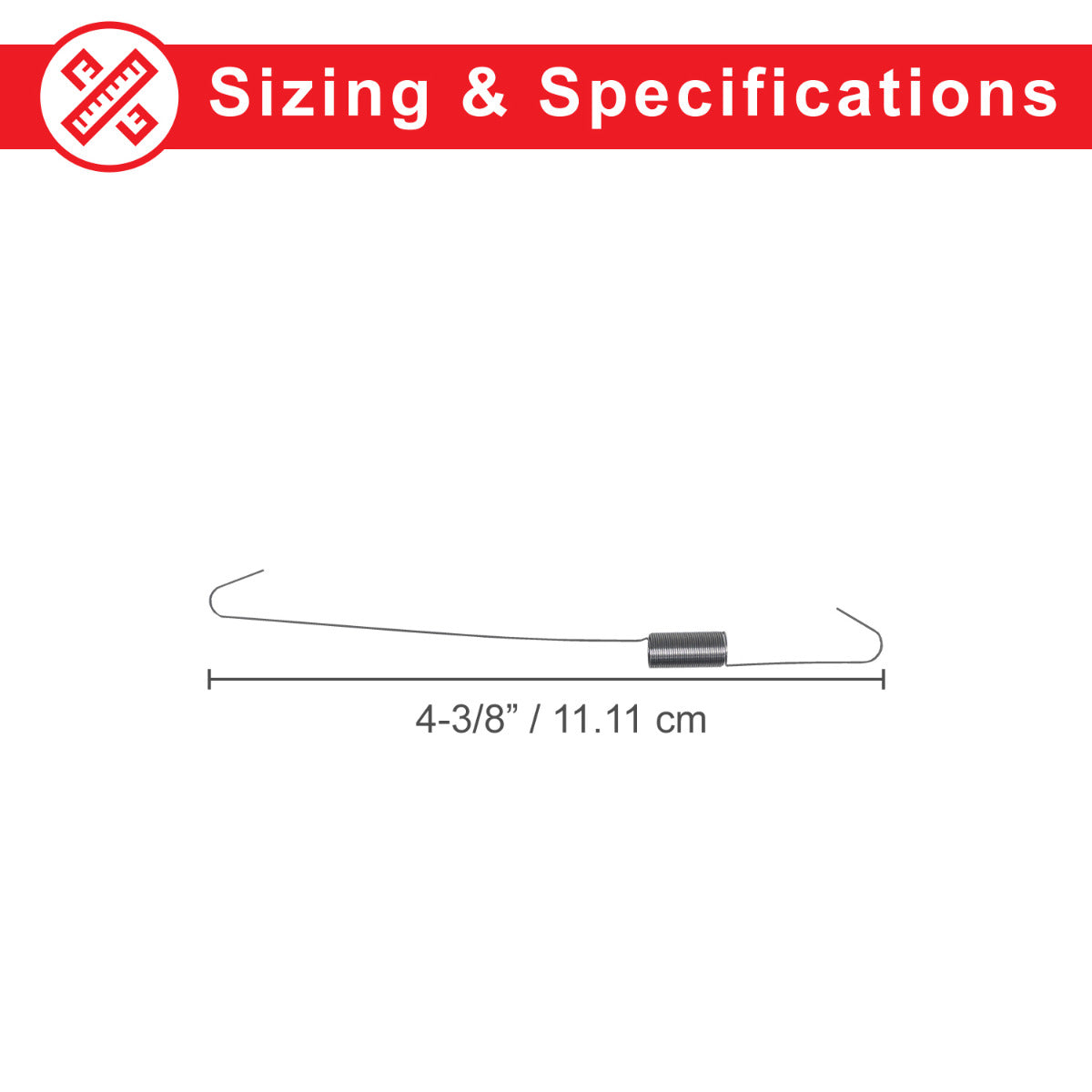 Throttle Return Spring for the Baja Mini Bike MB200 - VIN Prefix LYOY, showing a close-up of the small metal spring with size and measurement details visible.