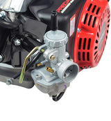 Close-up of the Predator 212cc GHOST Racing Engine for Go-Karts & Mini Bikes, highlighting the PZ22 carburetor with manual choke and recoil pull-start.