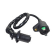 Ignition Coil for the TaoTao GK80 79.5cc Go-Kart, featuring a black wire with a green and white connector, showcasing two terminals and a through-hole mounting for easy installation.