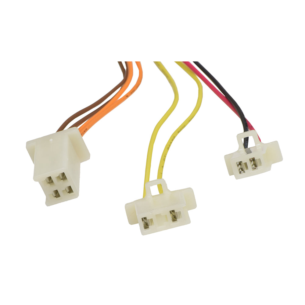 ZK2400-DP-LD (ZK2400-DP-FS) Control Module with 4-Wire Throttle Connector for Razor E100/E125 (Versions 10+), E150, E175, and Trikke E2 Scooters, showing close-up of the connectors and wiring.