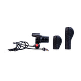 36 Volt Twist Grip Throttle with Battery Indicator & On/Off Switch for the Swagtron EB5 Electric Bike, featuring a black handlebar attachment, red power button, and a 57 cord.